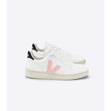 White/Pink/Black Women's Veja V-10 CWL Shoes | AU 577ILH